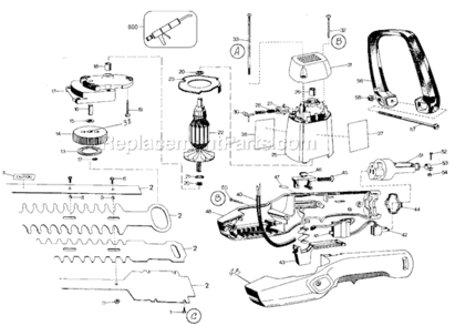 Page A Diagram and Parts List for 8124 Type 31 Black and Decker Hedge Trimmer